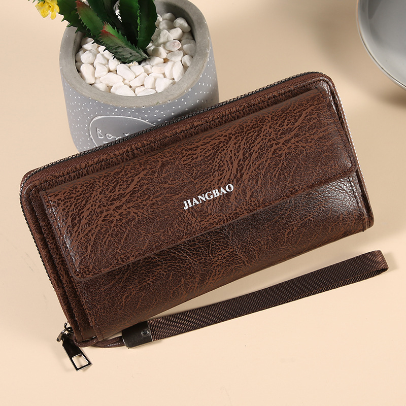 Geantă clutch de afaceri pentru bărbați, material PU, căptușeală poliester, stil business, respirabilă, ușoară, rezistentă