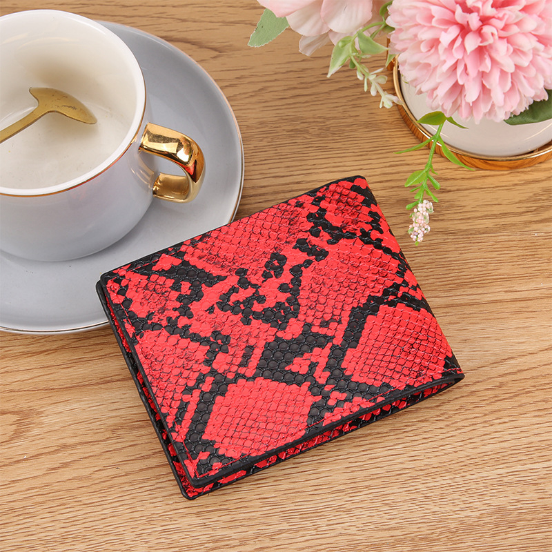 Portofel masculin scurt, cu model geometric, compartiment pentru carduri integrat, piele PU ultraușoară, căptușeală din poliester