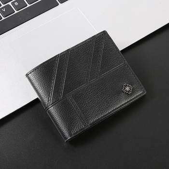 Portofel bărbătește scurt din PU, suport pentru card încorporat, mai multe compartimente pentru carduri, capacitate mare, rezistent la uzură