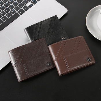 Portofel bărbătește scurt din PU, suport pentru card încorporat, mai multe compartimente pentru carduri, capacitate mare, rezistent la uzură