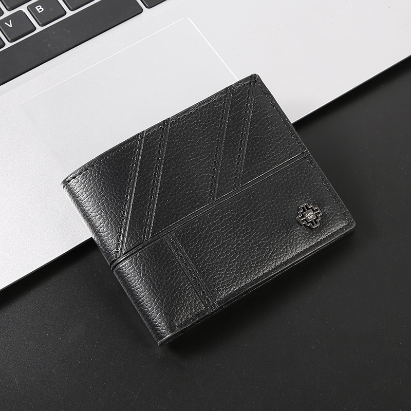 Portofel bărbătește scurt din PU, suport pentru card încorporat, mai multe compartimente pentru carduri, capacitate mare, rezistent la uzură