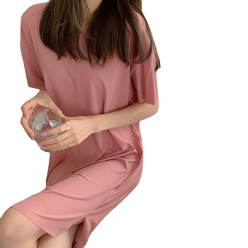 Šaty A-línie, Ice Silk látka, krátke rukávy, okrúhly výstrih, stredná dĺžka