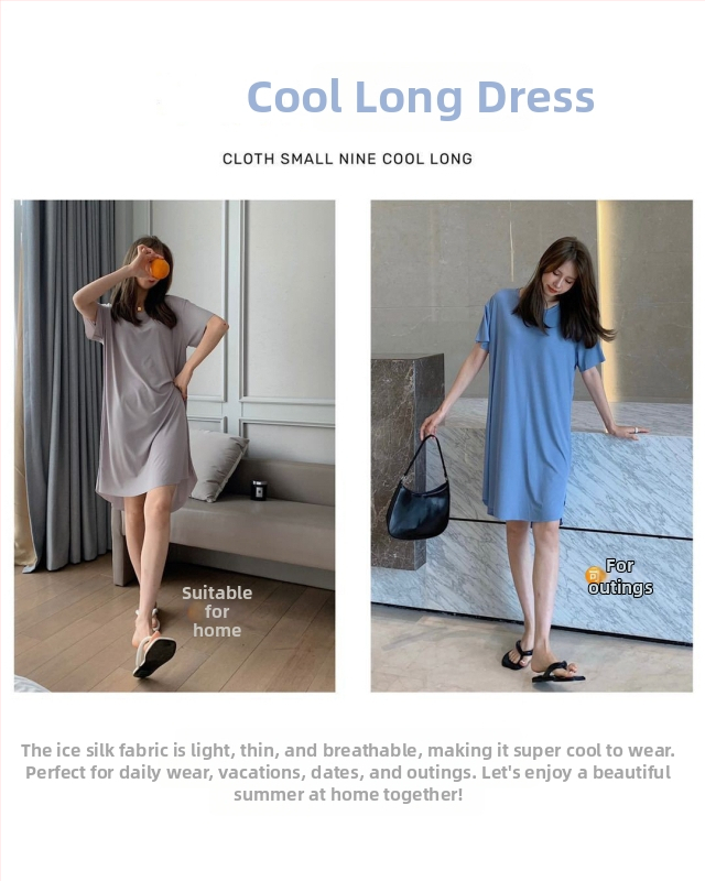 Šaty A-línie, Ice Silk látka, krátke rukávy, okrúhly výstrih, stredná dĺžka