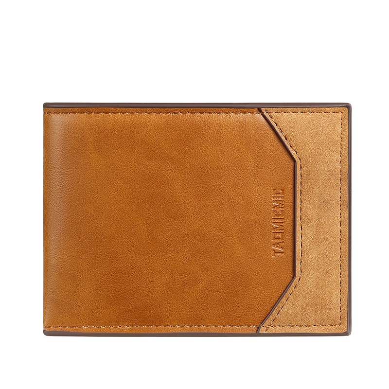 Portofel bărbătesc ultra-subțire, scurt – din PU, 1 pli, căptușeală poliester, stil casual