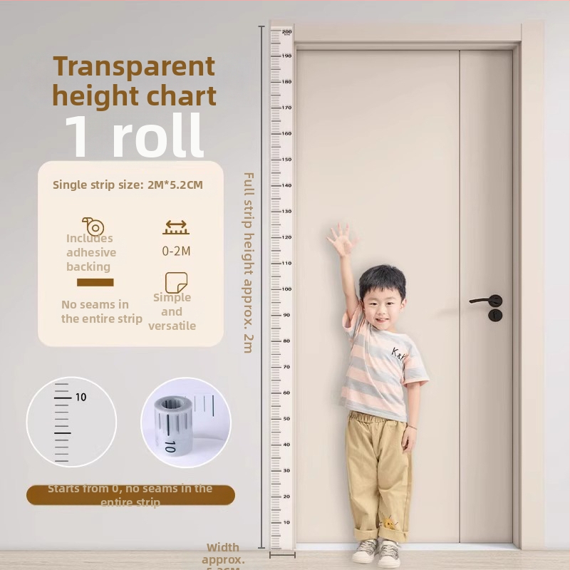 Magasságmérő fali matrica – PVC, eltávolítható, 1 db, modern minimalista falidekor