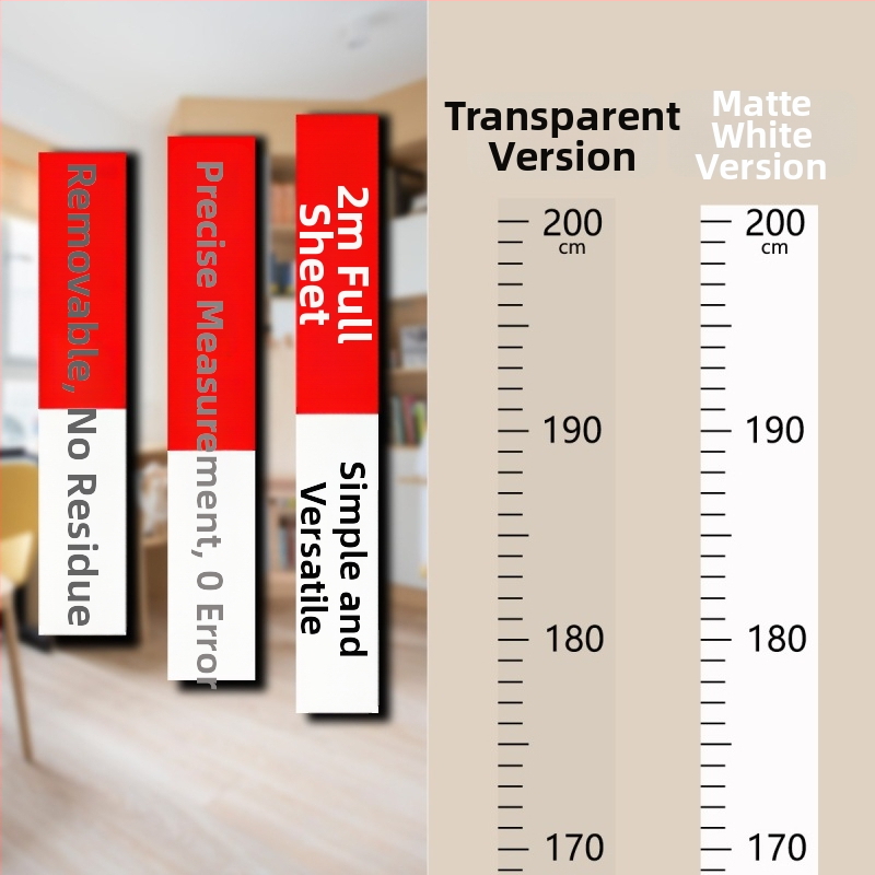 Magasságmérő fali matrica – PVC, eltávolítható, 1 db, modern minimalista falidekor