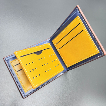 KAIPIBAO Kistá háromrekeszes pénztárca PU anyagból, betűs minta, bikabőr belső, cserélhető logó