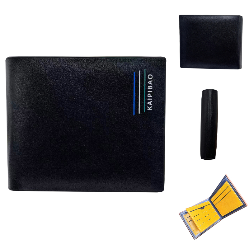 KAIPIBAO Kistá háromrekeszes pénztárca PU anyagból, betűs minta, bikabőr belső, cserélhető logó