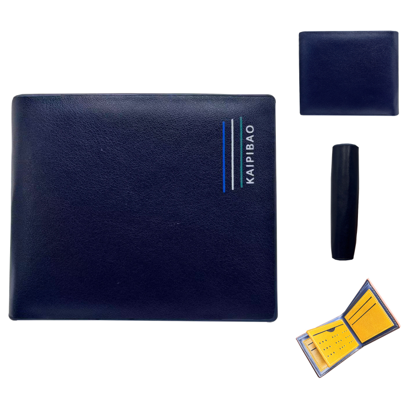 KAIPIBAO Kistá háromrekeszes pénztárca PU anyagból, betűs minta, bikabőr belső, cserélhető logó