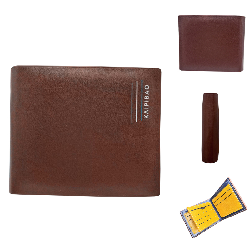 KAIPIBAO Kistá háromrekeszes pénztárca PU anyagból, betűs minta, bikabőr belső, cserélhető logó