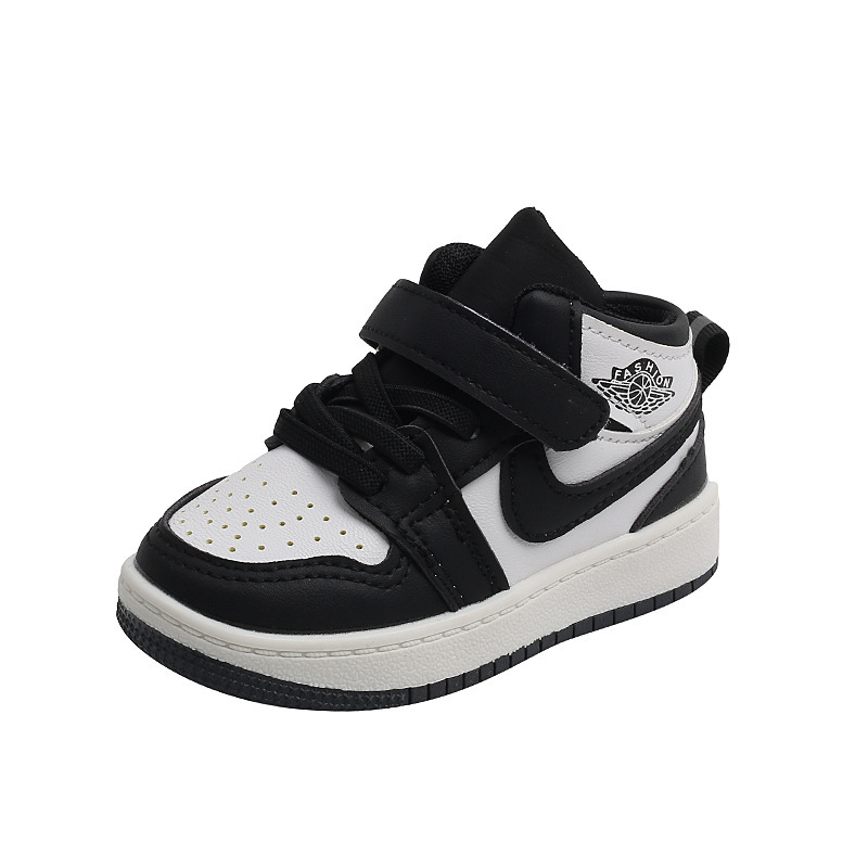 Dječje unisex visoke tenisice s Velcro kopčom, gornji dio od umjetne kože, gumeni potplat, debeli srednji potplat, unisex dizajn
