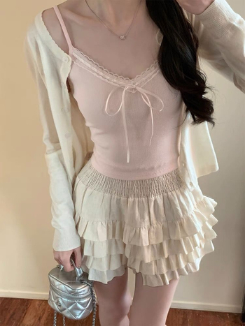 Без презрамки дантелен топ с панделка, къс модел, памук-нейлон смес 70-80% памук, до 30% найлон