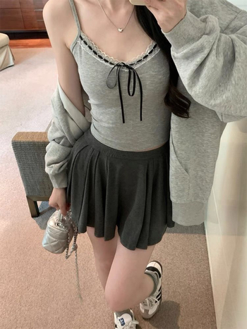 Без презрамки дантелен топ с панделка, къс модел, памук-нейлон смес 70-80% памук, до 30% найлон