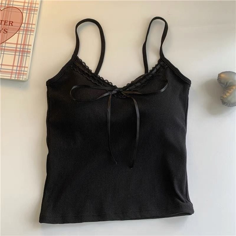 Без презрамки дантелен топ с панделка, къс модел, памук-нейлон смес 70-80% памук, до 30% найлон