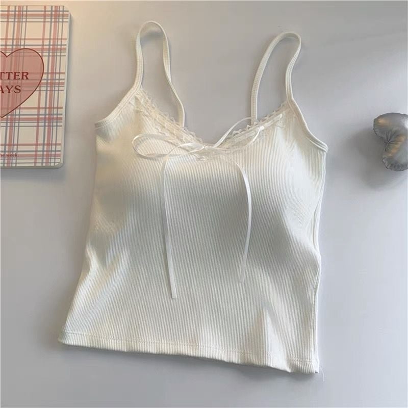 Без презрамки дантелен топ с панделка, къс модел, памук-нейлон смес 70-80% памук, до 30% найлон