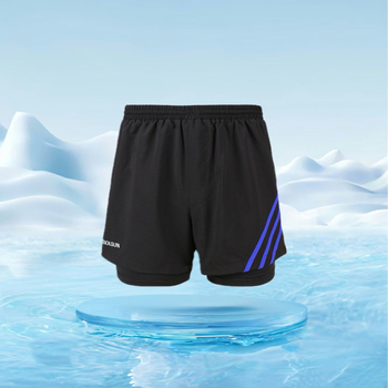 Мъжки плувни шорти с UV защита и двойно покритие, райе, найлон/спандекс 82/18, подплата полиестер