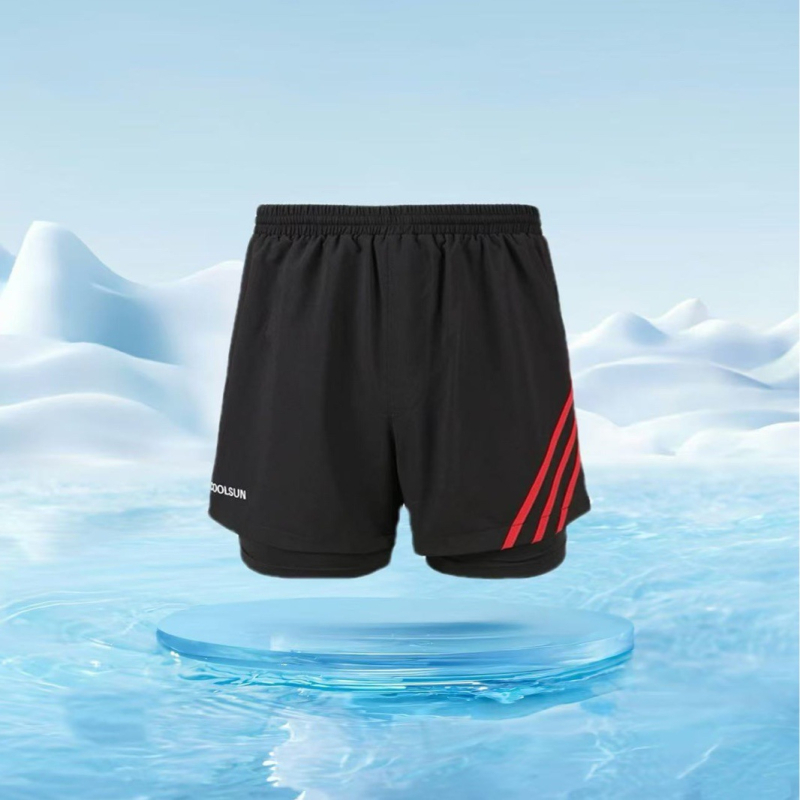 Мъжки плувни шорти с UV защита и двойно покритие, райе, найлон/спандекс 82/18, подплата полиестер