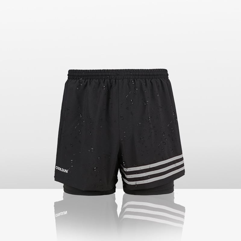 Мъжки плувни шорти с UV защита и двойно покритие, райе, найлон/спандекс 82/18, подплата полиестер