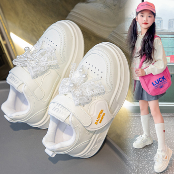 Pantofi de alergare pentru fete – partea superioară din piele sintetică, respirabile, închidere cu Velcro, talpă din cauciuc, lansare primăvara 2025