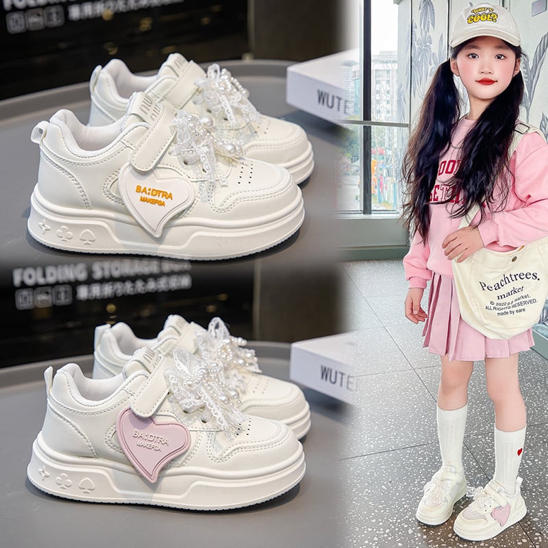 Pantofi de alergare pentru fete – partea superioară din piele sintetică, respirabile, închidere cu Velcro, talpă din cauciuc, lansare primăvara 2025