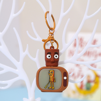 LED светещ ключодържател, карикатурен дизайн, мек PVC, индивидуално опакован