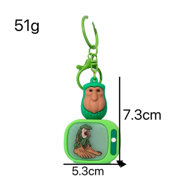 LED светещ ключодържател, карикатурен дизайн, мек PVC, индивидуално опакован