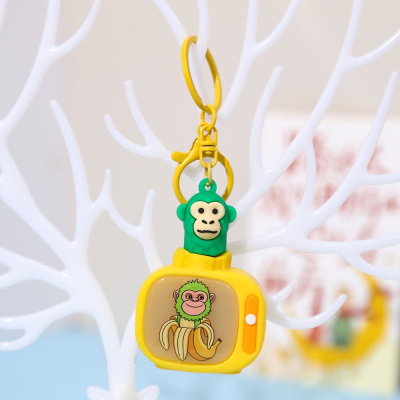 LED светещ ключодържател, карикатурен дизайн, мек PVC, индивидуално опакован