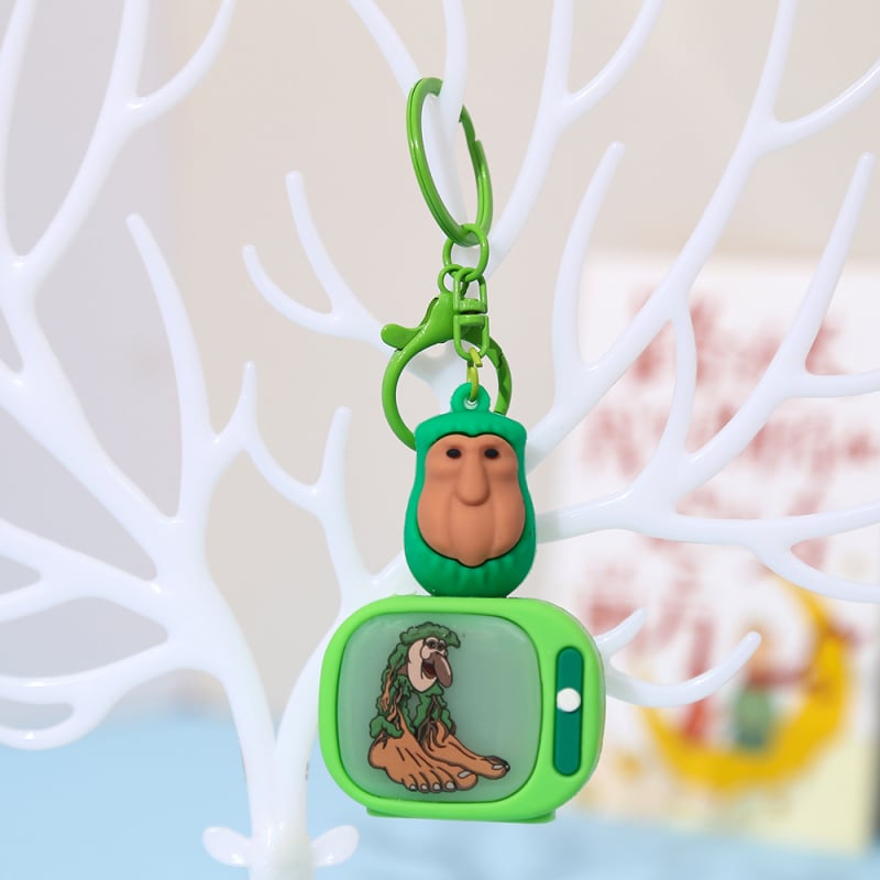 LED светещ ключодържател, карикатурен дизайн, мек PVC, индивидуално опакован