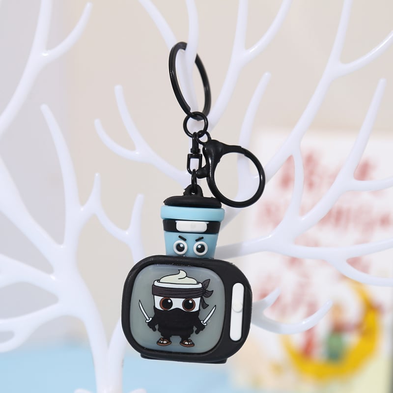 LED светещ ключодържател, карикатурен дизайн, мек PVC, индивидуално опакован