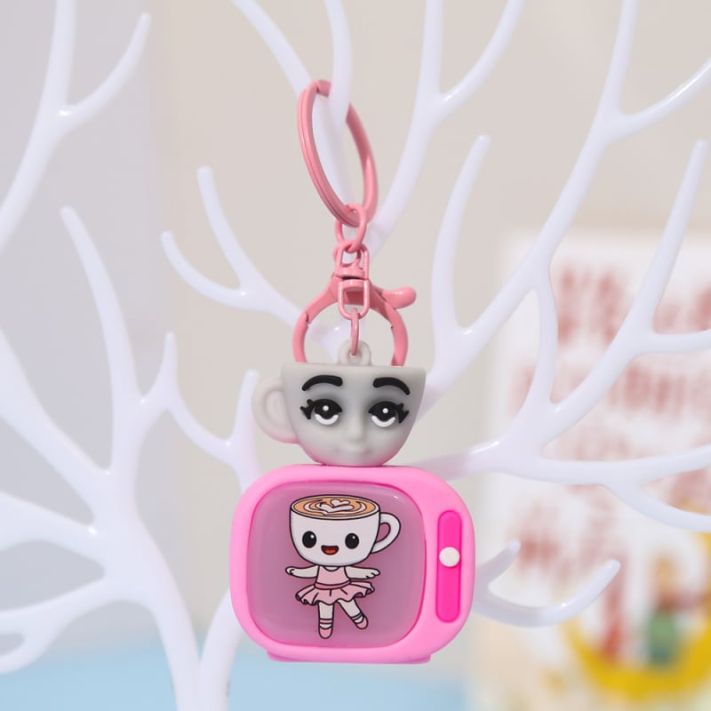 LED светещ ключодържател, карикатурен дизайн, мек PVC, индивидуално опакован