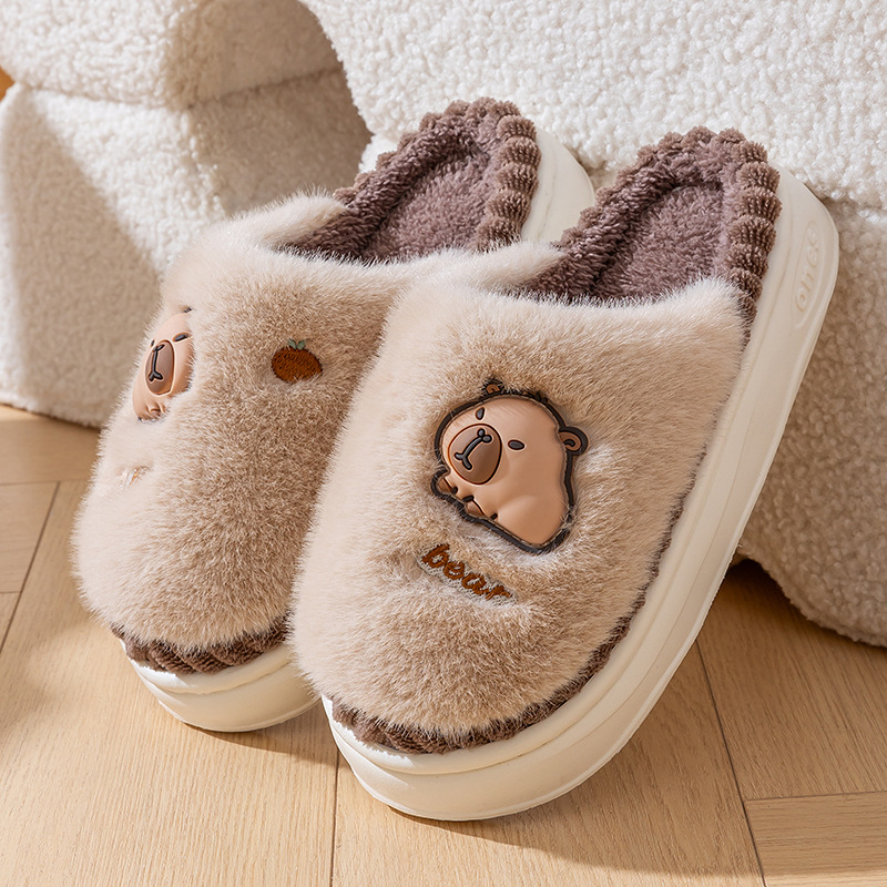 Pamukaste papuče za djecu i tinejdžere, s plišanim gornjim dijelom, anti-slip EVA đon, crtani uzorak, održavaju toplinu