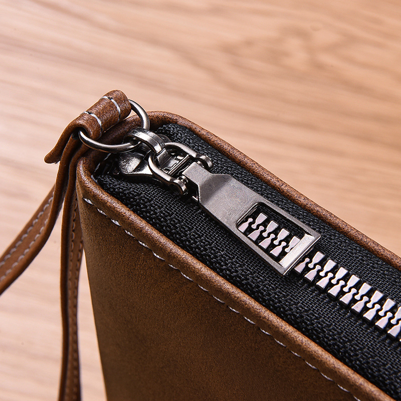 Muški dugi clutch novčanik sa zipom i pretincom za telefon, PU materijal, model 9061, izuzetno lagan, otporan na habanje, velik kapacitet