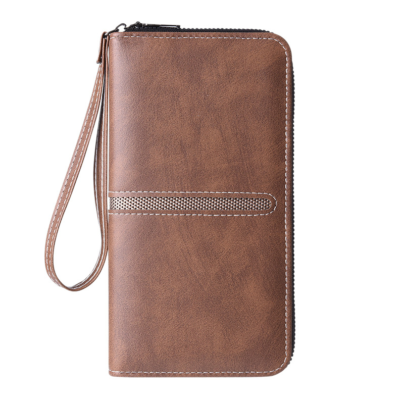 Muški dugi clutch novčanik sa zipom i pretincom za telefon, PU materijal, model 9061, izuzetno lagan, otporan na habanje, velik kapacitet