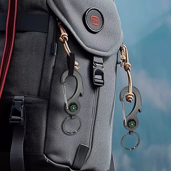 Mingxin ключодържател от цинкова сплав с компас, многофункционална висулка, модерен минималистичен дизайн, индивидуално опакован подарък