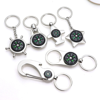 Mingxin ключодържател от цинкова сплав с компас, многофункционална висулка, модерен минималистичен дизайн, индивидуално опакован подарък
