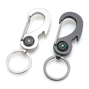 Mingxin ключодържател от цинкова сплав с компас, многофункционална висулка, модерен минималистичен дизайн, индивидуално опакован подарък