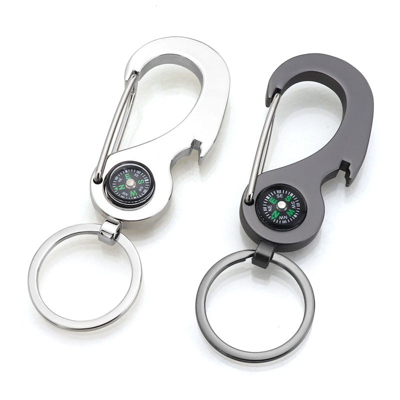 Mingxin ключодържател от цинкова сплав с компас, многофункционална висулка, модерен минималистичен дизайн, индивидуално опакован подарък