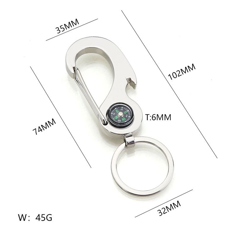 Mingxin ключодържател от цинкова сплав с компас, многофункционална висулка, модерен минималистичен дизайн, индивидуално опакован подарък