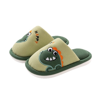 Dječje pamučne papuče za unutarnju upotrebu, unisex, protuklizne, zadržavaju toplinu, karikaturni uzorak, potplat PVC.