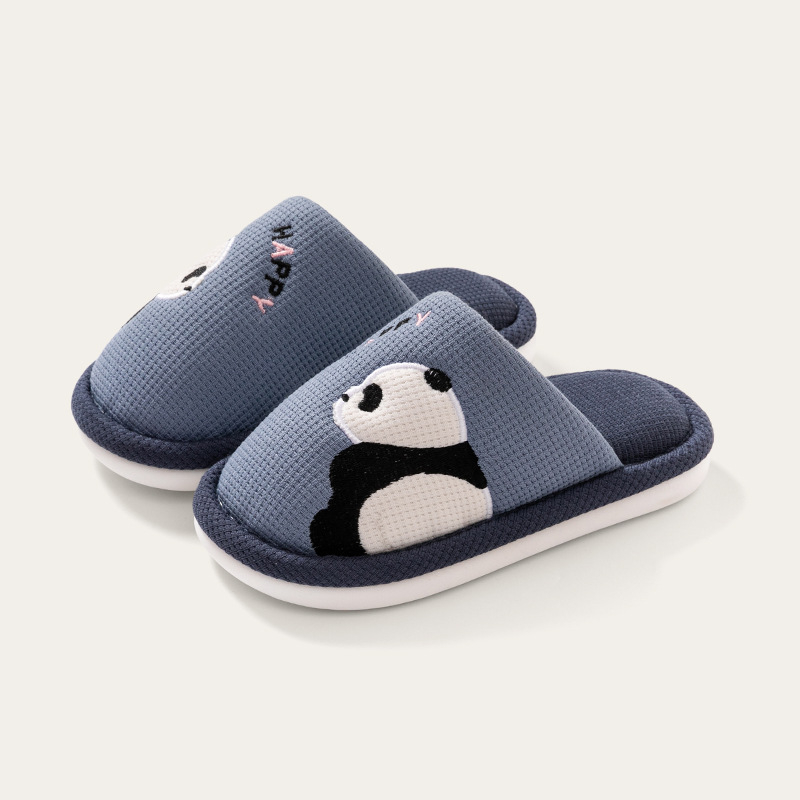 Dječje pamučne papuče za unutarnju upotrebu, unisex, protuklizne, zadržavaju toplinu, karikaturni uzorak, potplat PVC.