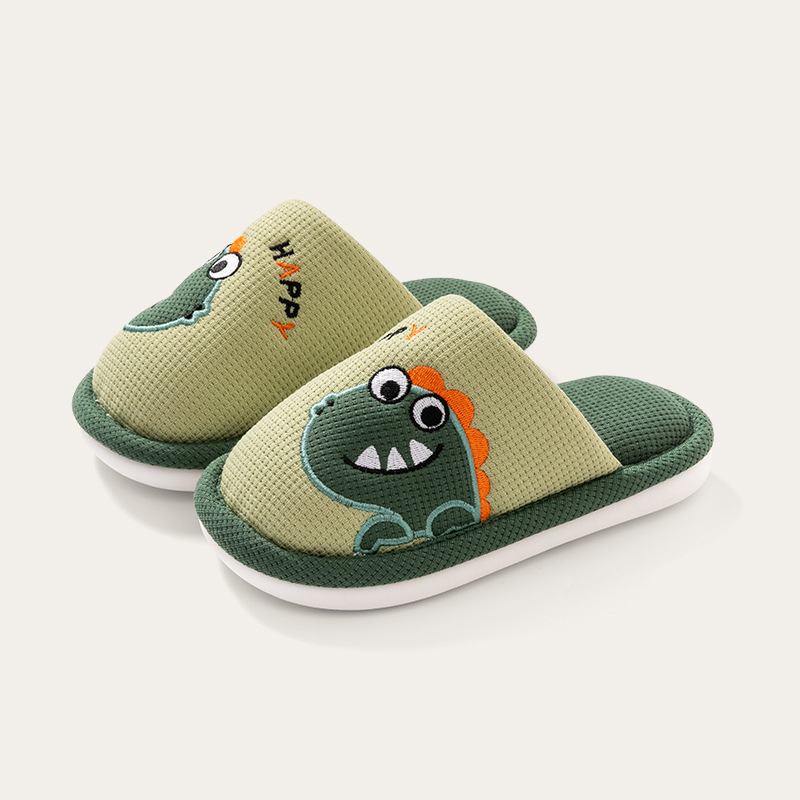 Dječje pamučne papuče za unutarnju upotrebu, unisex, protuklizne, zadržavaju toplinu, karikaturni uzorak, potplat PVC.