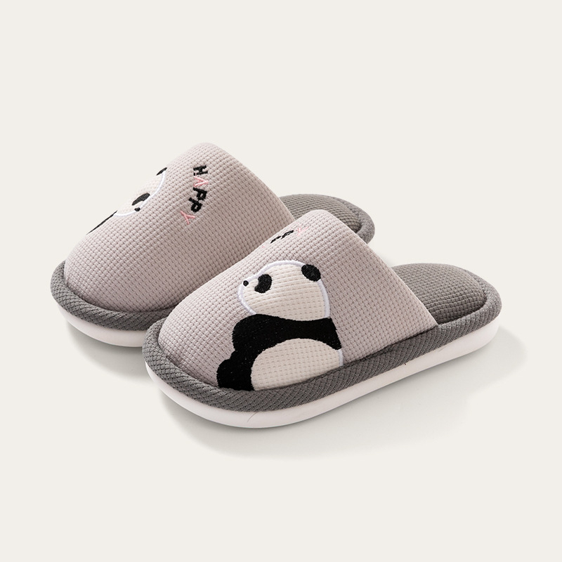 Dječje pamučne papuče za unutarnju upotrebu, unisex, protuklizne, zadržavaju toplinu, karikaturni uzorak, potplat PVC.
