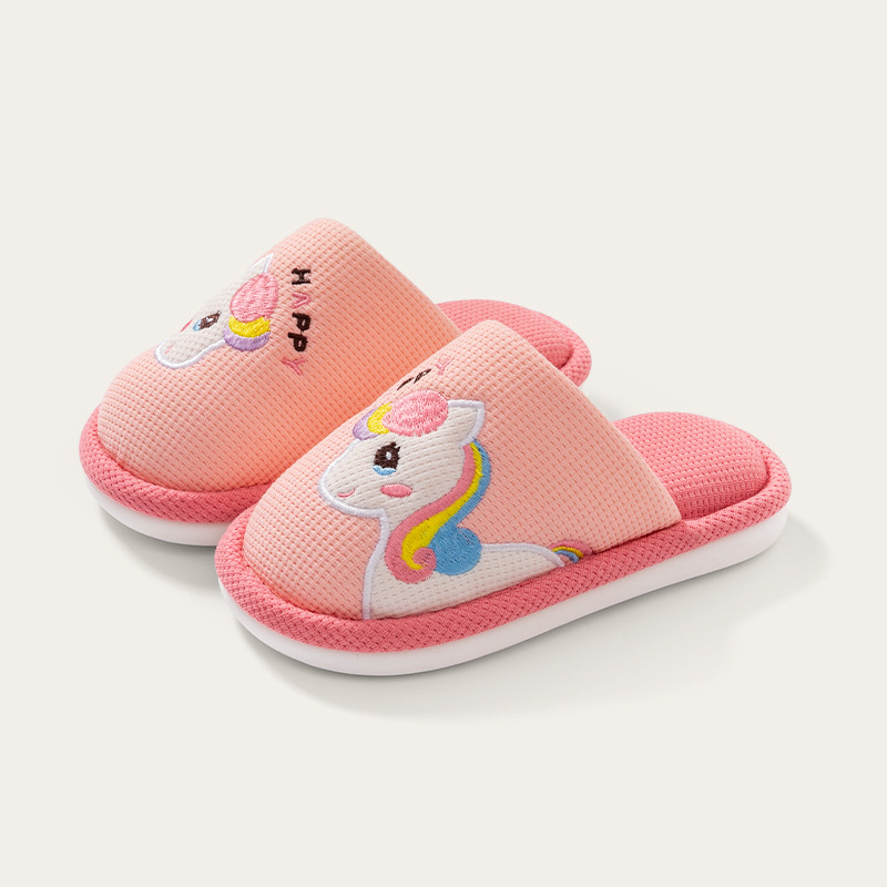 Dječje pamučne papuče za unutarnju upotrebu, unisex, protuklizne, zadržavaju toplinu, karikaturni uzorak, potplat PVC.