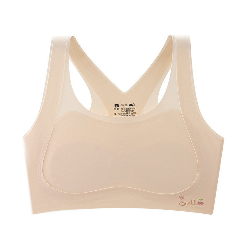 Ženski top-šušnja u stilu veste, Ice Silk materijal, 80–90% najlona, potpuno čašice, tanak kalup, prozračan, upija znoj, udoban, sladak stil, za uzrast 7–12