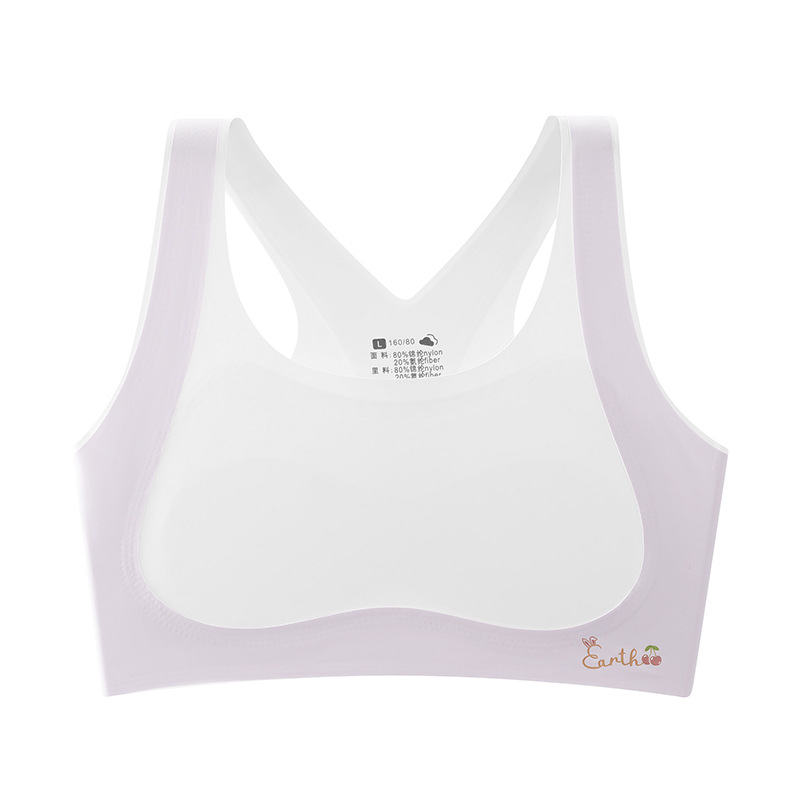 Ženski top-šušnja u stilu veste, Ice Silk materijal, 80–90% najlona, potpuno čašice, tanak kalup, prozračan, upija znoj, udoban, sladak stil, za uzrast 7–12