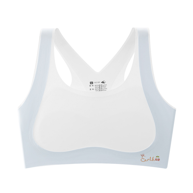 Ženski top-šušnja u stilu veste, Ice Silk materijal, 80–90% najlona, potpuno čašice, tanak kalup, prozračan, upija znoj, udoban, sladak stil, za uzrast 7–12