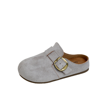 Sandale unisex pentru copii, cu deget închis, din velur pe partea superioară, talpă antiderapantă din TPR, slip-on, pentru vârstele 4–16 ani