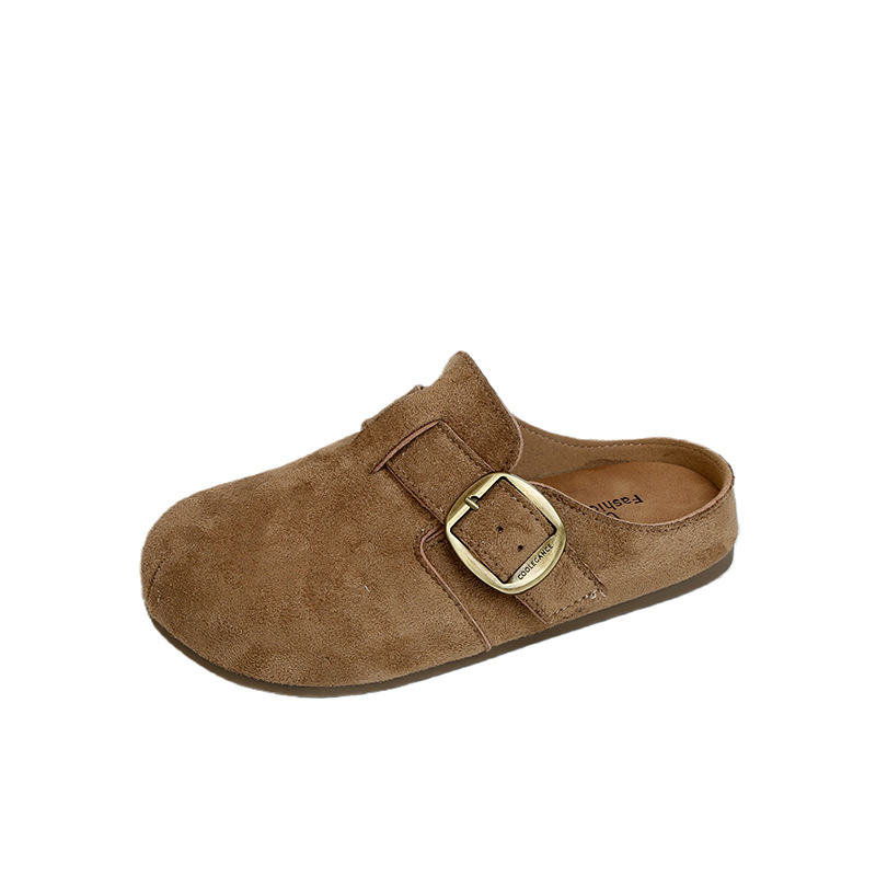 Sandale unisex pentru copii, cu deget închis, din velur pe partea superioară, talpă antiderapantă din TPR, slip-on, pentru vârstele 4–16 ani