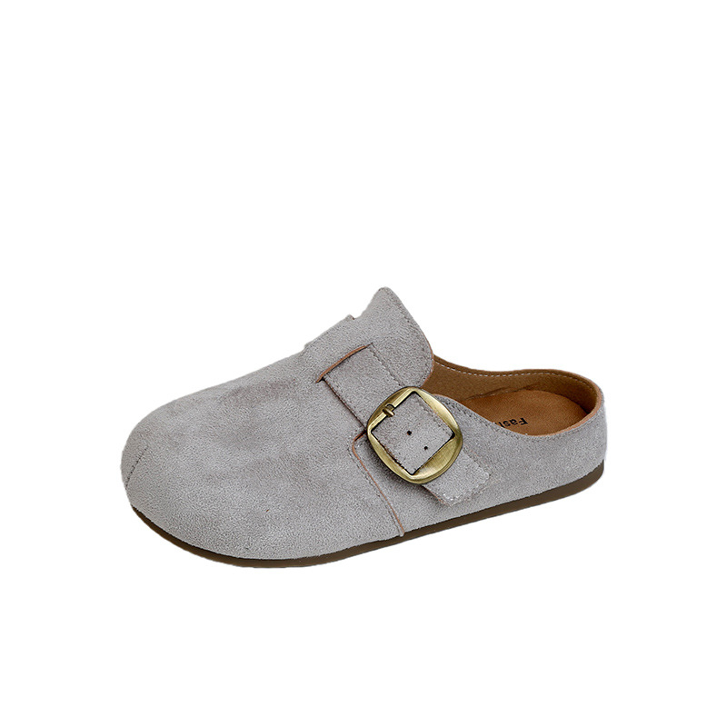 Sandale unisex pentru copii, cu deget închis, din velur pe partea superioară, talpă antiderapantă din TPR, slip-on, pentru vârstele 4–16 ani