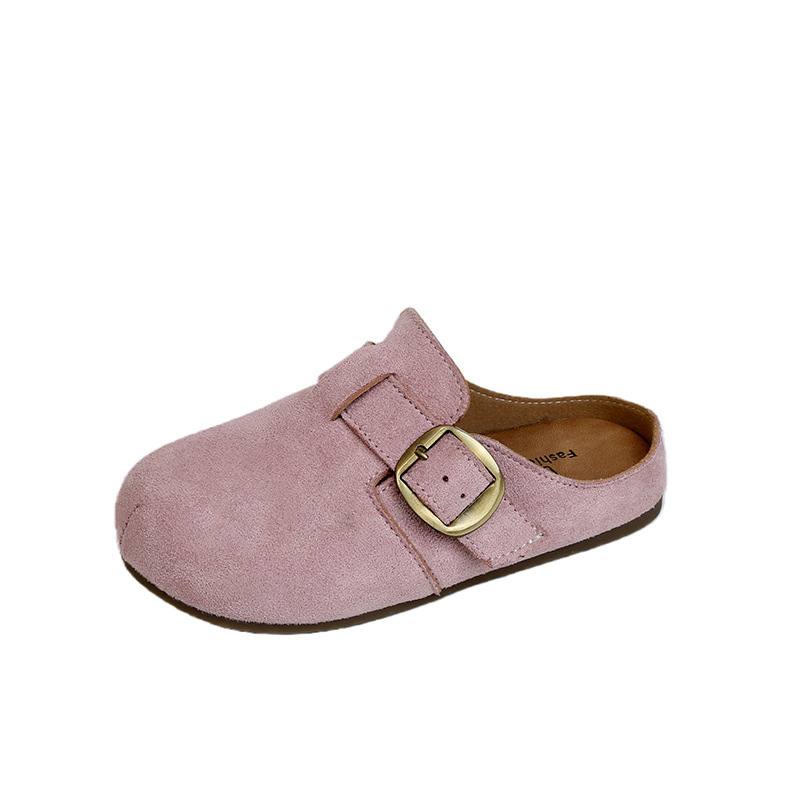 Sandale unisex pentru copii, cu deget închis, din velur pe partea superioară, talpă antiderapantă din TPR, slip-on, pentru vârstele 4–16 ani